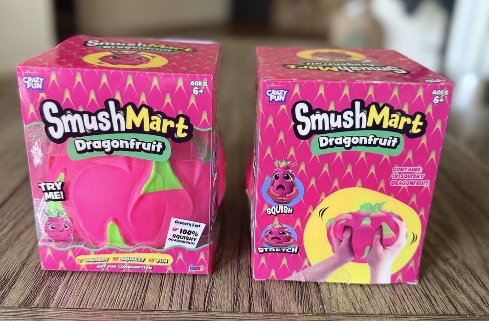 RMS Crazy Fun SmushMart Dragonfruit Squishy Novelty Fidget Squeeze Toy New RARE